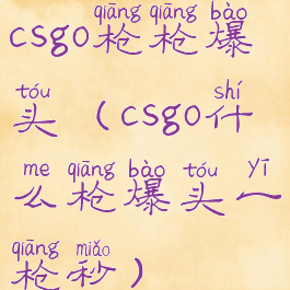 csgo枪枪爆头(csgo什么枪爆头一枪秒)