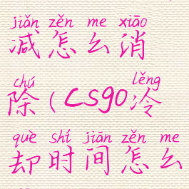 csgo经验折减怎么消除(csgo冷却时间怎么消除)