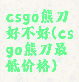 csgo熊刀好不好(csgo熊刀最低价格)
