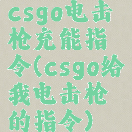 csgo电击枪充能指令(csgo给我电击枪的指令)