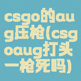 csgo的aug压枪(csgoaug打头一枪死吗)