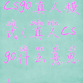 csgo真人模式(真人csgo什么意思)