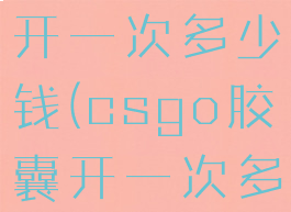 csgo胶囊开一次多少钱(csgo胶囊开一次多少钱啊)