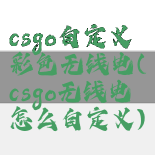 csgo自定义彩色无线电(csgo无线电怎么自定义)