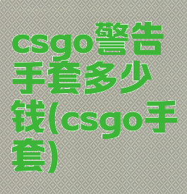 csgo警告手套多少钱(csgo手套)