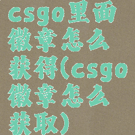 csgo里面徽章怎么获得(csgo徽章怎么获取)