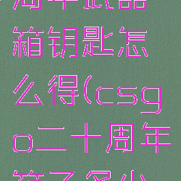 csgo20周年武器箱钥匙怎么得(csgo二十周年箱子多少钱)