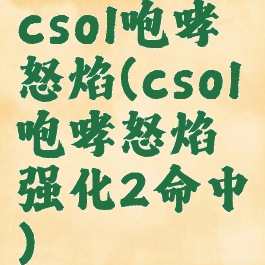 csol咆哮怒焰(csol咆哮怒焰强化2命中)