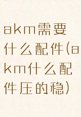 akm需要什么配件(akm什么配件压的稳)