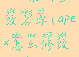 apex在哪里改名字(apex怎么修改名字)