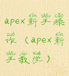apex新手操作(apex新手教学)