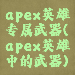 apex英雄专属武器(apex英雄中的武器)
