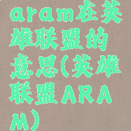 aram在英雄联盟的意思(英雄联盟ARAM)