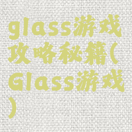 glass游戏攻略秘籍(Glass游戏)