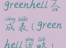 greenhell合成表(greenhell攻略)