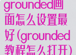 grounded画面怎么设置最好(grounded教程怎么打开)