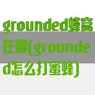 grounded蜂窝在哪(grounded怎么打蜜蜂)