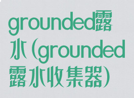 grounded露水(grounded露水收集器)
