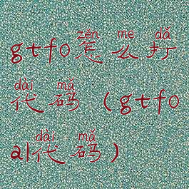 gtfo怎么打代码(gtfoa1代码)