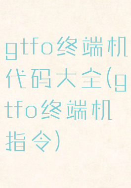 gtfo终端机代码大全(gtfo终端机指令)
