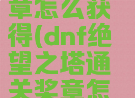 dnf绝望之塔通关奖章怎么获得(dnf绝望之塔通关奖章怎么获得不了)