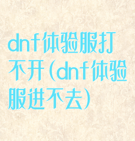 dnf体验服打不开(dnf体验服进不去)