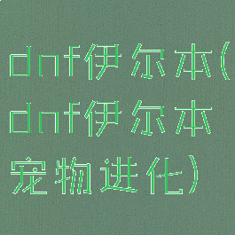 dnf伊尔本(dnf伊尔本宠物进化)