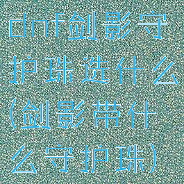 dnf剑影守护珠选什么(剑影带什么守护珠)