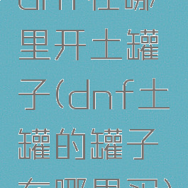 dnf在哪里开土罐子(dnf土罐的罐子在哪里买)