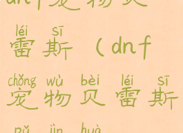 dnf宠物贝雷斯(dnf宠物贝雷斯普进化)