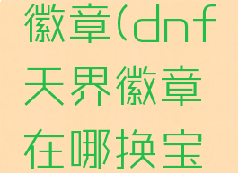 dnf天界徽章(dnf天界徽章在哪换宝珠)
