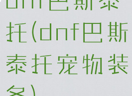 dnf巴斯泰托(dnf巴斯泰托宠物装备)