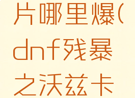 dnf残暴之沃兹卡片哪里爆(dnf残暴之沃兹卡片哪里爆出)