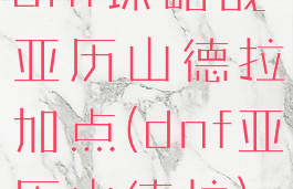 dnf谋略战亚历山德拉加点(dnf亚历山德拉)
