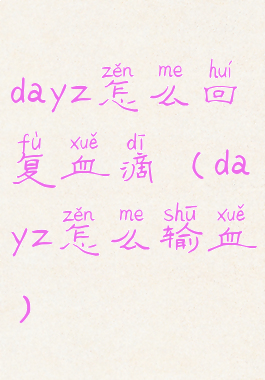 dayz怎么回复血滴(dayz怎么输血)