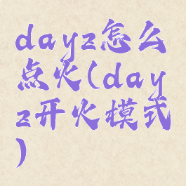 dayz怎么点火(dayz开火模式)