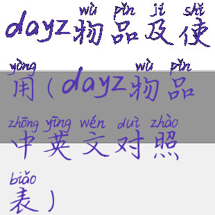 dayz物品及使用(dayz物品中英文对照表)