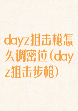 dayz狙击枪怎么调密位(dayz狙击步枪)