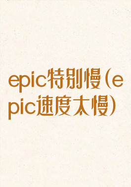 epic特别慢(epic速度太慢)