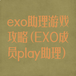 exo助理游戏攻略(EXO成员play助理)