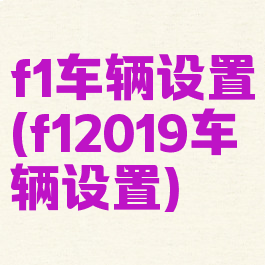 f1车辆设置(f12019车辆设置)