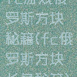 fc游戏俄罗斯方块秘籍(fc俄罗斯方块长条秘籍)