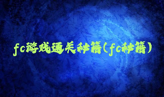 fc游戏通关秘籍(fc秘籍)