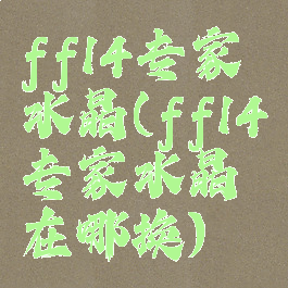 ff14专家水晶(ff14专家水晶在哪换)