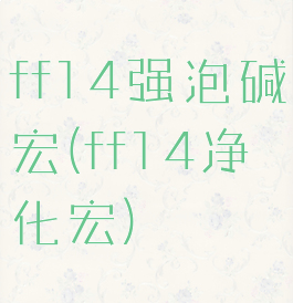 ff14强泡碱宏(ff14净化宏)