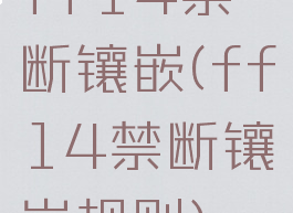 ff14禁断镶嵌(ff14禁断镶嵌规则)