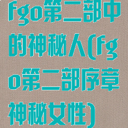 fgo第二部中的神秘人(fgo第二部序章神秘女性)