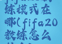 fifa20教练模式在哪(fifa20教练怎么转会)
