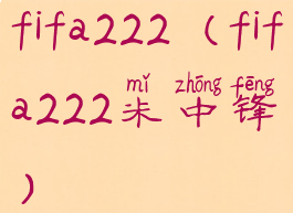 fifa222(fifa222米中锋)