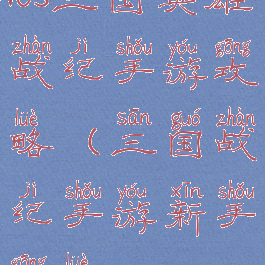 ios三国英雄战纪手游攻略(三国战纪手游新手攻略)